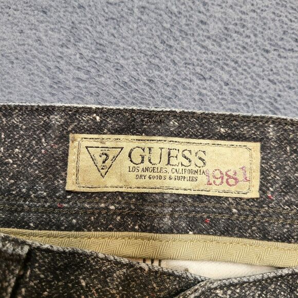 Guess Jeans Mens 32x28 Black Lincoln Slim Straight Distressed Denim - Picture 4 of 11